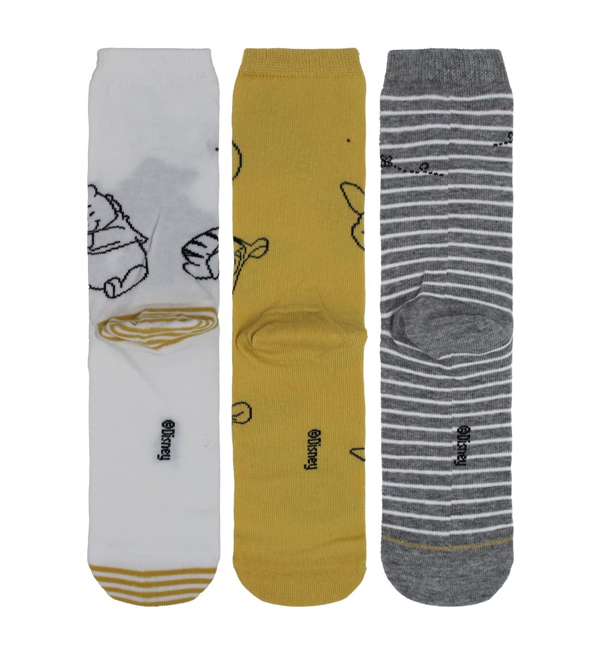 Носки Disney Винни Пух Женские Набор в Подарочной Коробке 3 пары, Белый/Желтый/Серый, One Size, фото №3