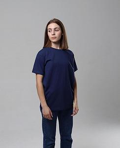 Темно-синя бавовняна однотонна футболка унісекс ціна на synthetic.ua - Фото 1 Темно-синя бавовняна однотонна футболка унісекс synthetic.ua - Фото 1