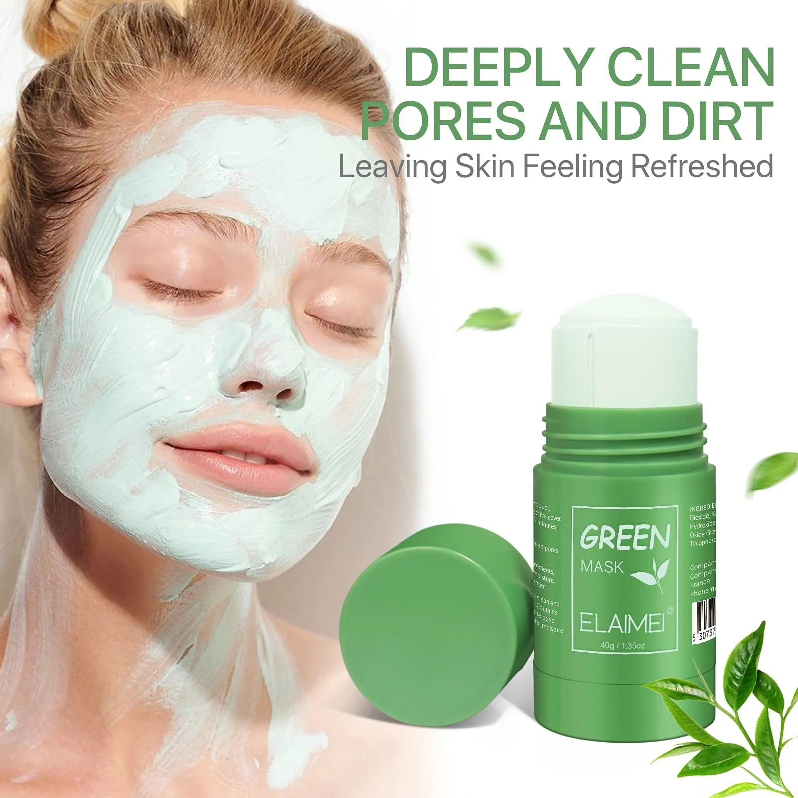 Маска для обличчя Green Mask Clay Stick, 2 шт, для глибокого очищення, фото №4