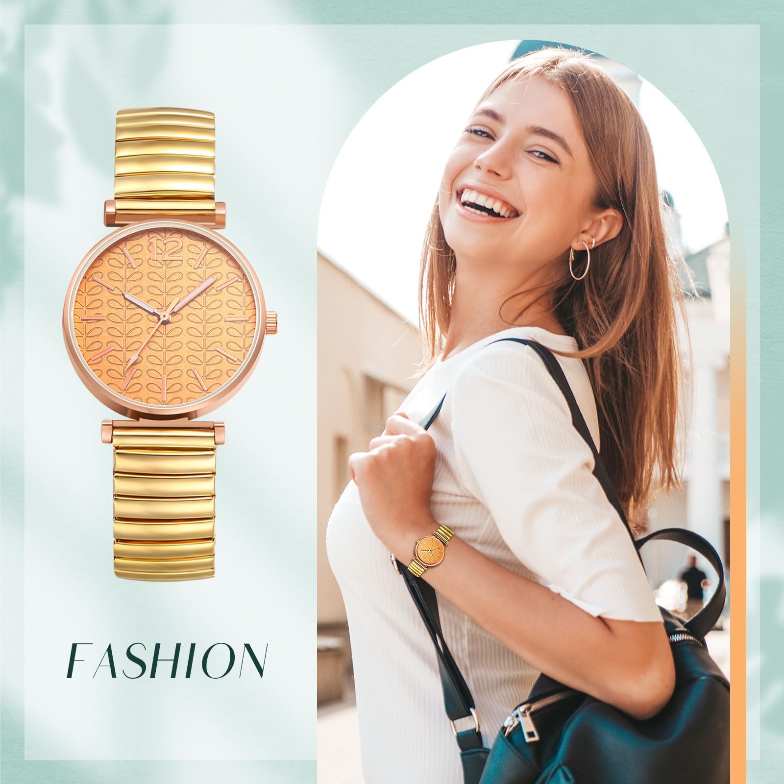 Женские часы JewelryWe с эластичным ремешком из нержавеющей стали, элегантные аналоговые кварцевые наручные часы, женский браслет из нержавеющей стали, модные часы с ремешком и 3D циферблатом с узором листьев, фото №4 Женские часы JewelryWe с эластичным ремешком из нержавеющей стали, элегантные аналоговые кварцевые наручные часы, женский браслет из нержавеющей стали, модные часы с ремешком и 3D циферблатом с узором листьев, фото №4