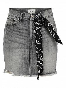 Спідниця ONLFINE  HW LIFE DNM JNS SKIRT  ADD 15227070 Grey Denim ONLY Темно-сірий L - Фото 1