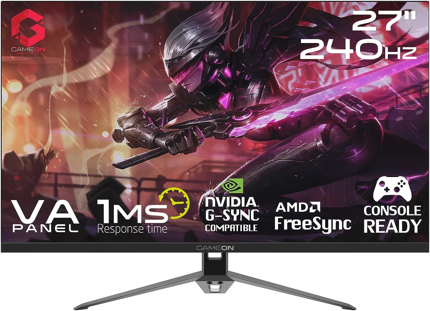 Монитор GAMEON GOP27FHD240VA 27 дюймов FHD VA 240Hz черный, фото №1