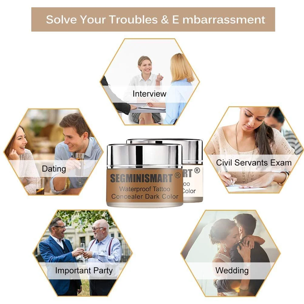 Консилер для татуювань, шрамів, родимок і вітиліго, 20 г + 20 г, фото №4