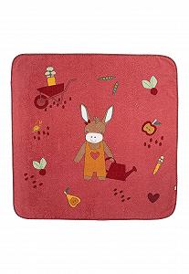 Рушник для ванни з капюшоном Sterntaler Emmily Donkey 100 x 100 см Світло-червоний synthetic.ua - Фото 1