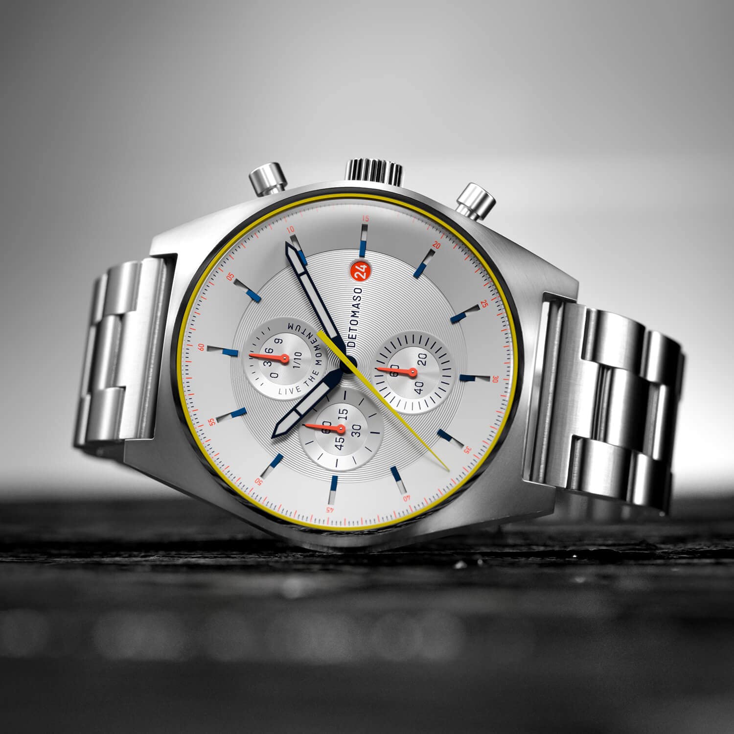 Мужские часы Хронограф DeTomaso D10 Limited Edition Белый, серебристый, браслет, фото №2 Мужские часы Хронограф DeTomaso D10 Limited Edition Белый, серебристый, браслет, фото №2