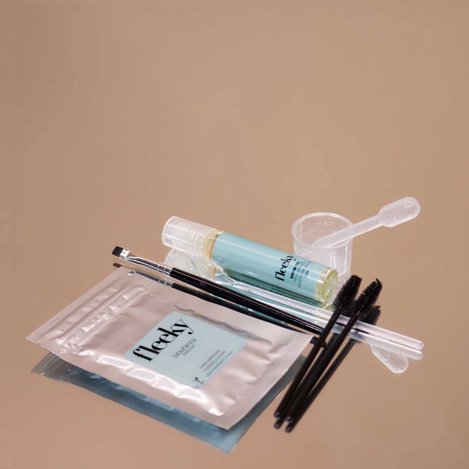 Хна Fleeky Brow Набор Пудра хны и масло хны с Алое Вера Аргановым маслом и Касторовым маслом Цвет для бровей Веган и Cruelty Free Держится до 6 недель (Коричневый), фото №5