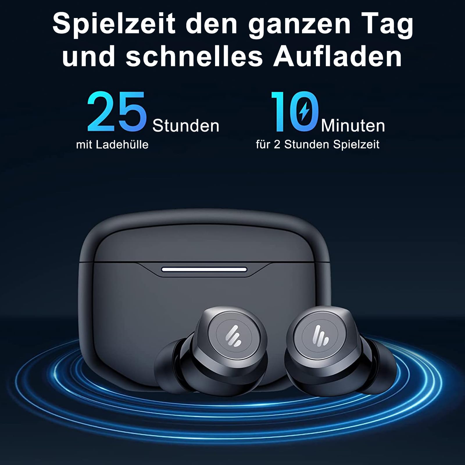 Навушники Edifier W240TN Swell Вкладиші Bluetooth V5.3 Чорні, фото №4 Навушники Edifier W240TN Swell Вкладиші Bluetooth V5.3 Чорні, фото №4