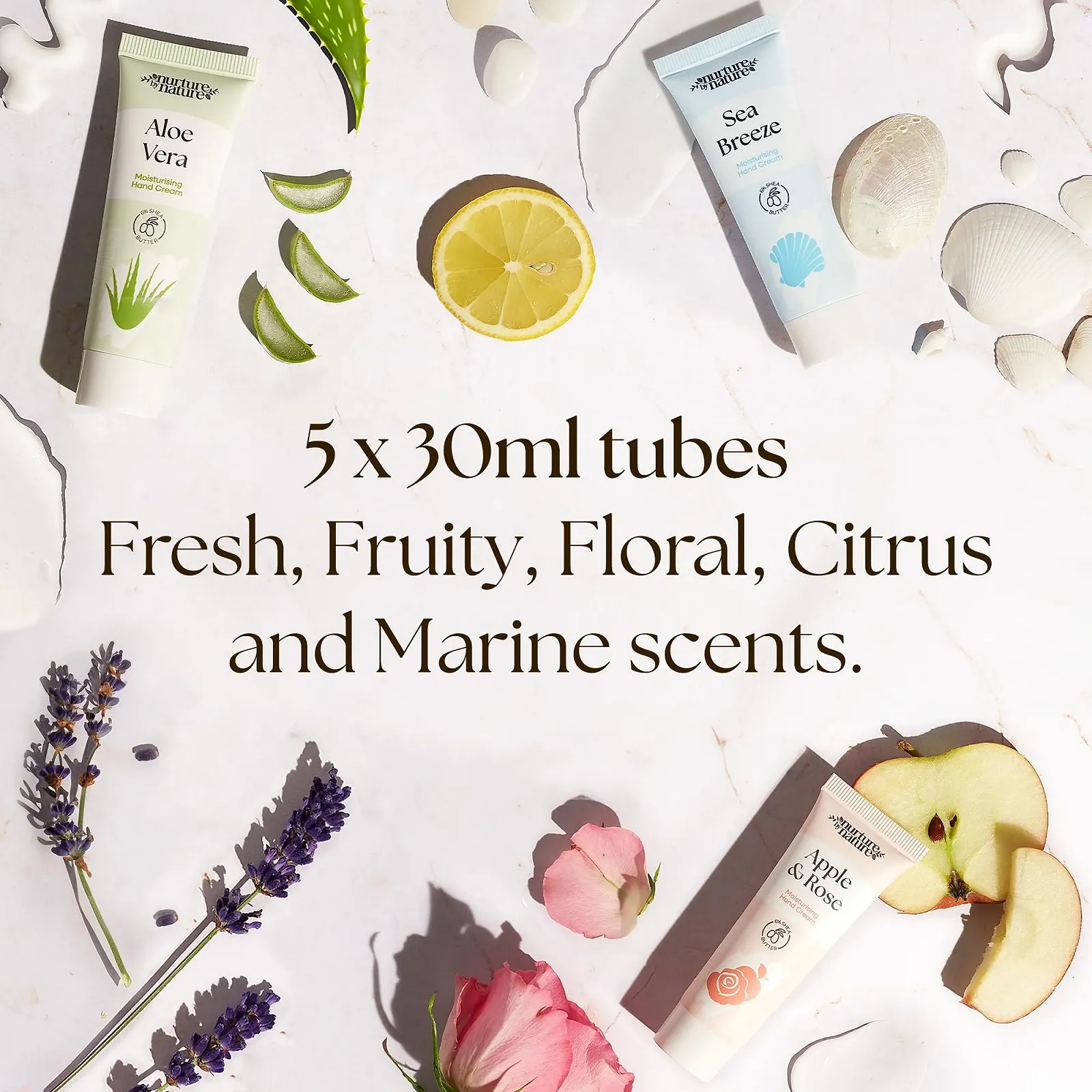 Крем для рук Nurture by Nature Essential набор, 5 x 30 мл, масло ши & глицерин, фото №3