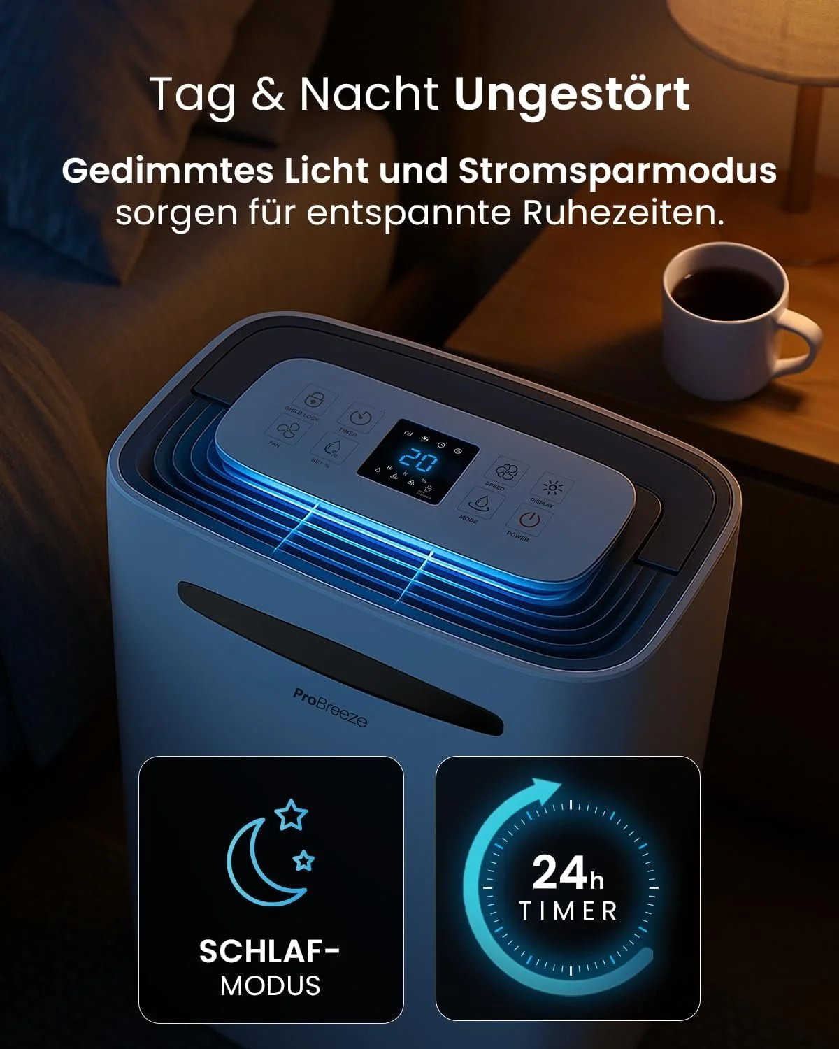 Осушувач повітря ProBreeze PB-08 20 л/добу Білий, фото №7