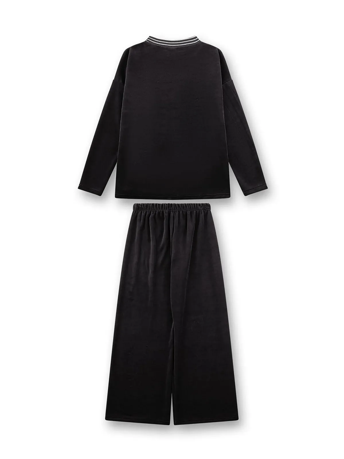 Піжама Sanetta для дівчинки, довга, сіра, з нікі, фото №2 Піжама Sanetta для дівчинки, довга, сіра, з нікі, фото №2