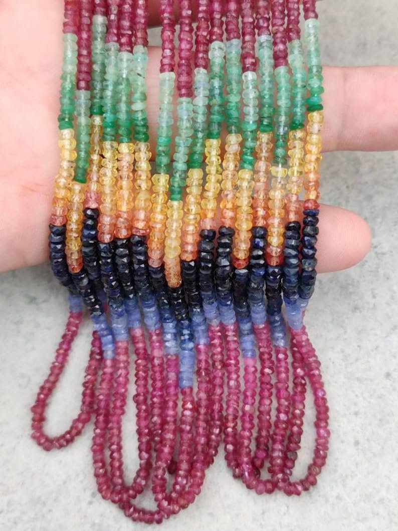 Бусины из натурального драгоценного камня, граненые рондели 2.5-3.5 мм, нить длиной 40 см бусины из драгоценных камней для ожерелья, браслета, фото №4