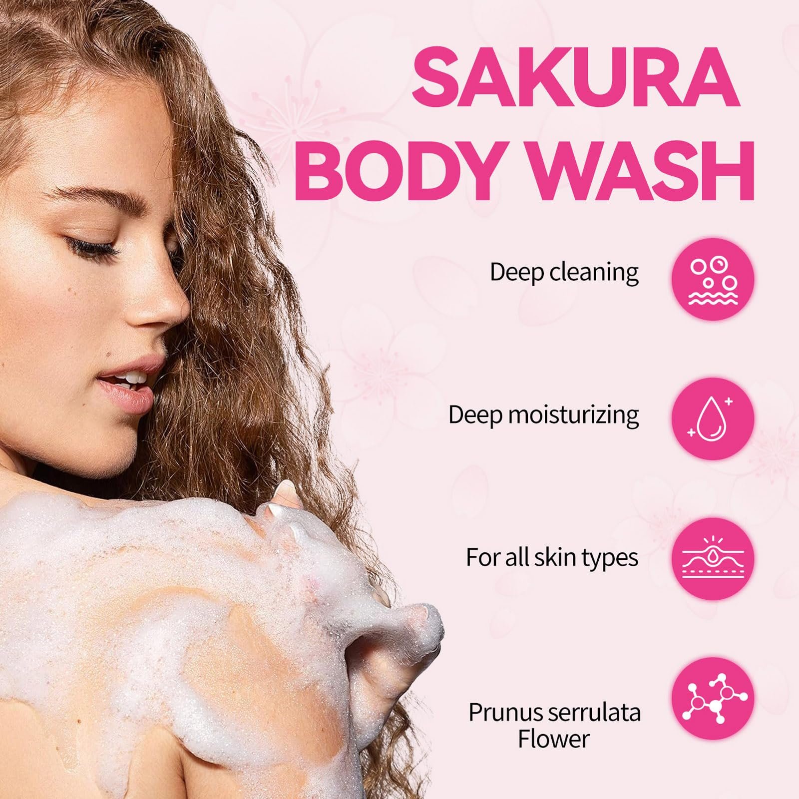 Гель для душу Cherry Blossom зволожувальний з екстрактом квітів вишні та кокосовою олією, фото №6