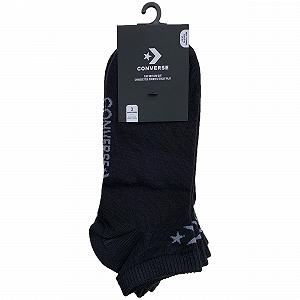 Носки Converse Низкие 3 пары - до щиколотки - гладкий шов на пальцах - хлопок - Унисекс Черный, 35-38 synthetic.ua - Фото 1