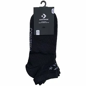 Носки Converse Низкие 3 пары - до щиколотки - гладкий шов на пальцах - хлопок - Унисекс Черный, 35-38 synthetic.ua - Фото 1