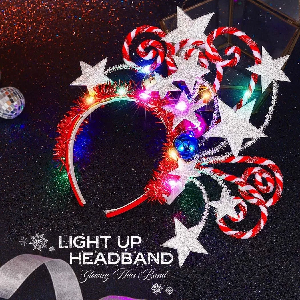 Обруч для волосся зі світними зірками Reaky LED, фото №7