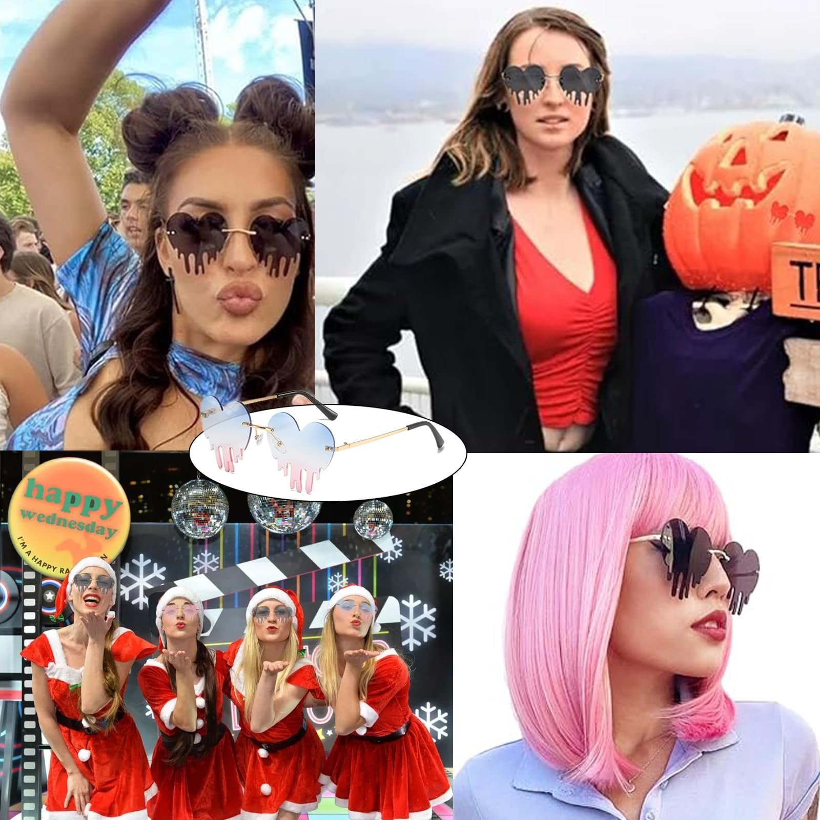 Солнцезащитные очки Mohito Винтаж Сердце Без оправы Ретро, 3 шт., фото №5 Солнцезащитные очки Mohito Винтаж Сердце Без оправы Ретро, 3 шт., фото №5