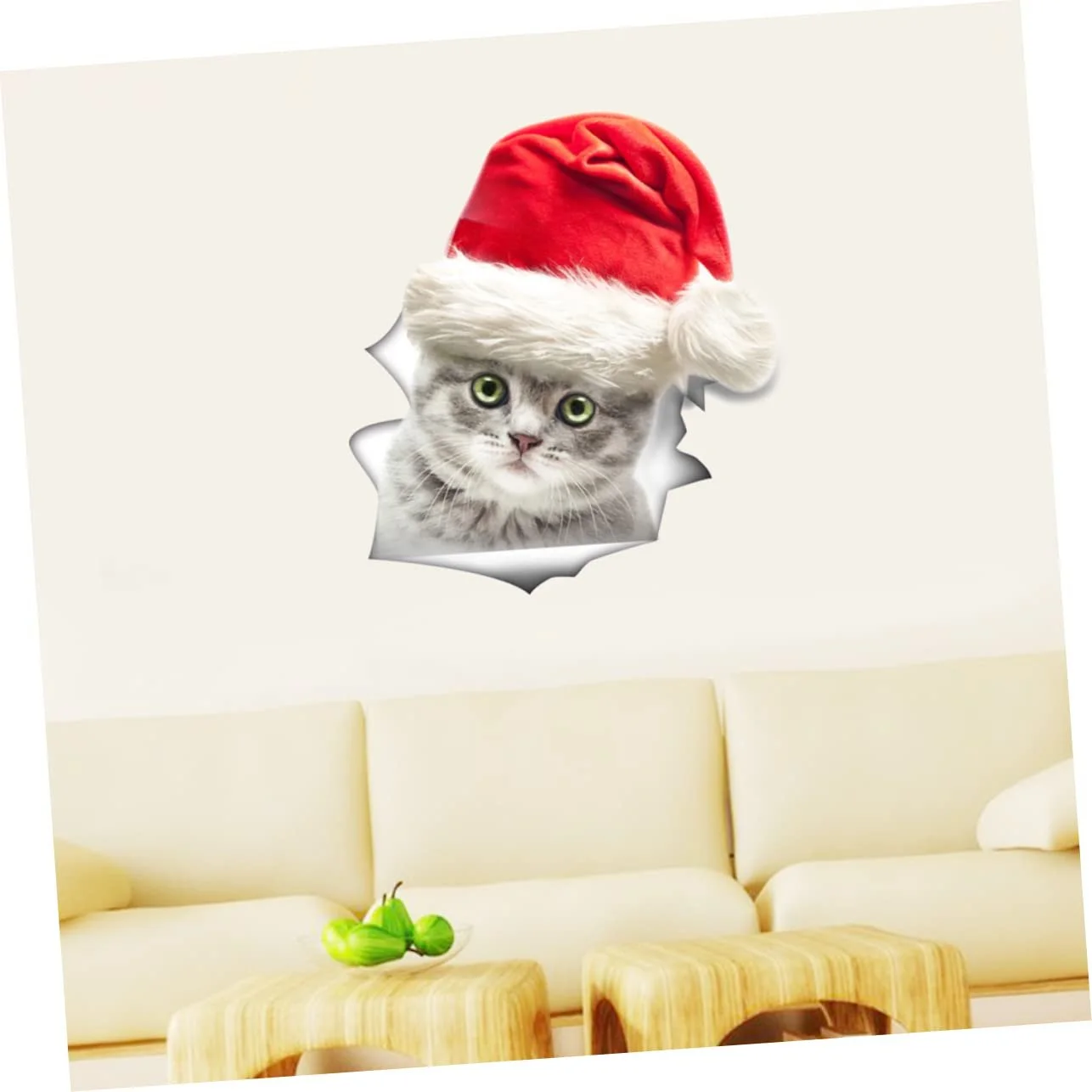 Наклейки Veemoon Christmas Cat 3 шт. 3D Съемные, фото №4 Наклейки Veemoon Christmas Cat 3 шт. 3D Съемные, фото №4