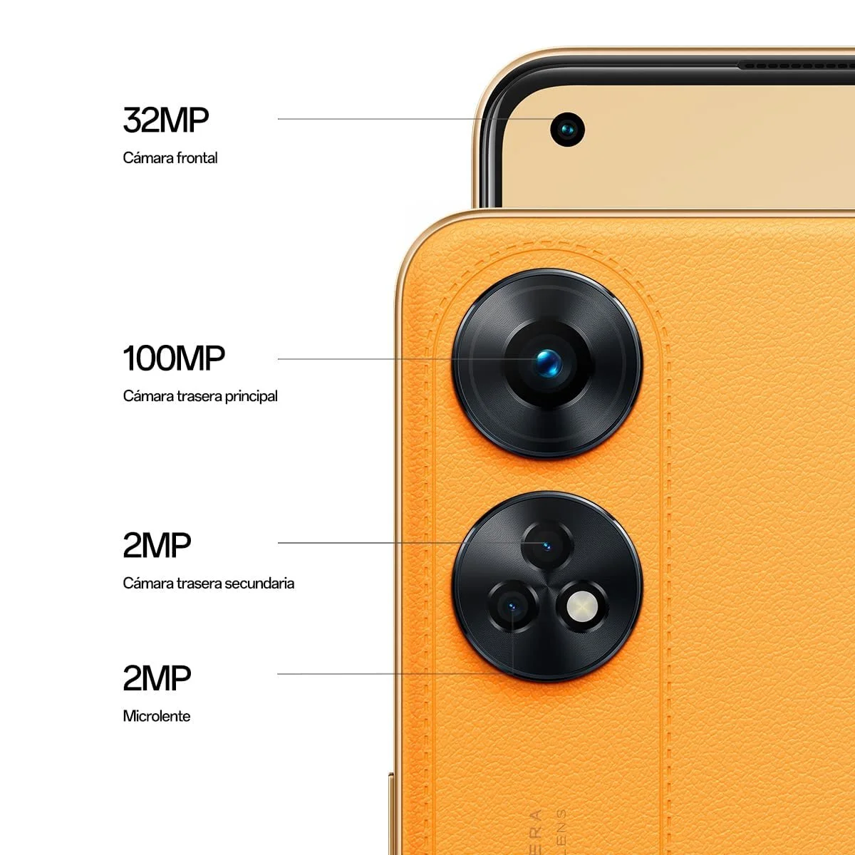 Смартфон Oppo Reno 8T 8GB+128GB 100MP+2MP 5000mAh 33W Dual Nano SIM Orange, фото №3