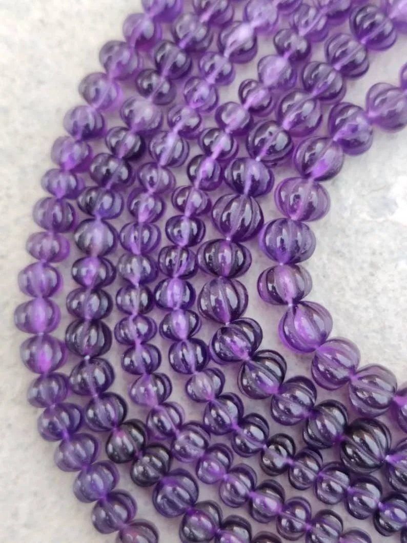 Бусины Аметист натуральный гладкий арбуз 6.5-7 мм, фото №4