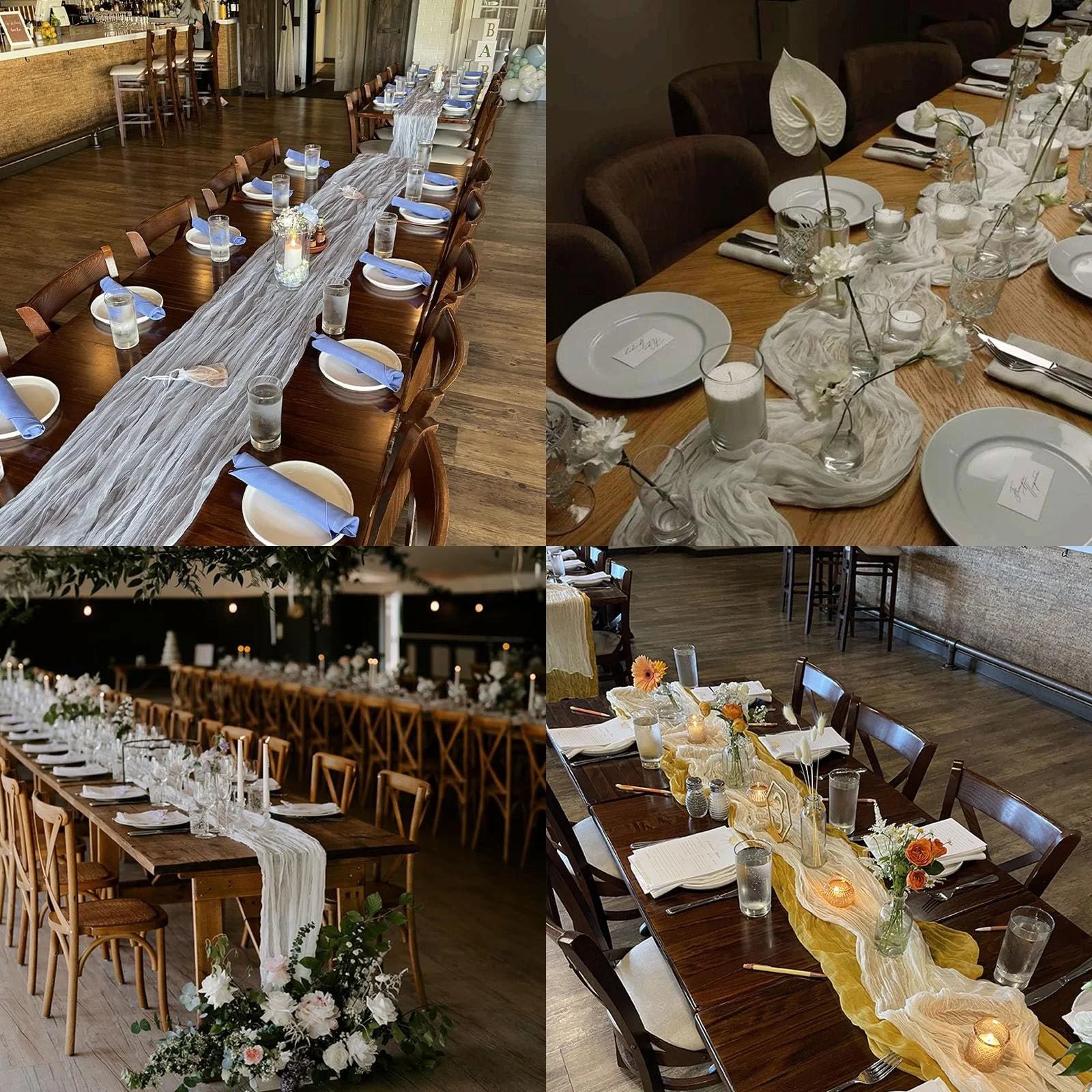 Ранер для столу Cheesecloth 35 x 120 дюймів Білий, фото №6 Ранер для столу Cheesecloth 35 x 120 дюймів Білий, фото №6