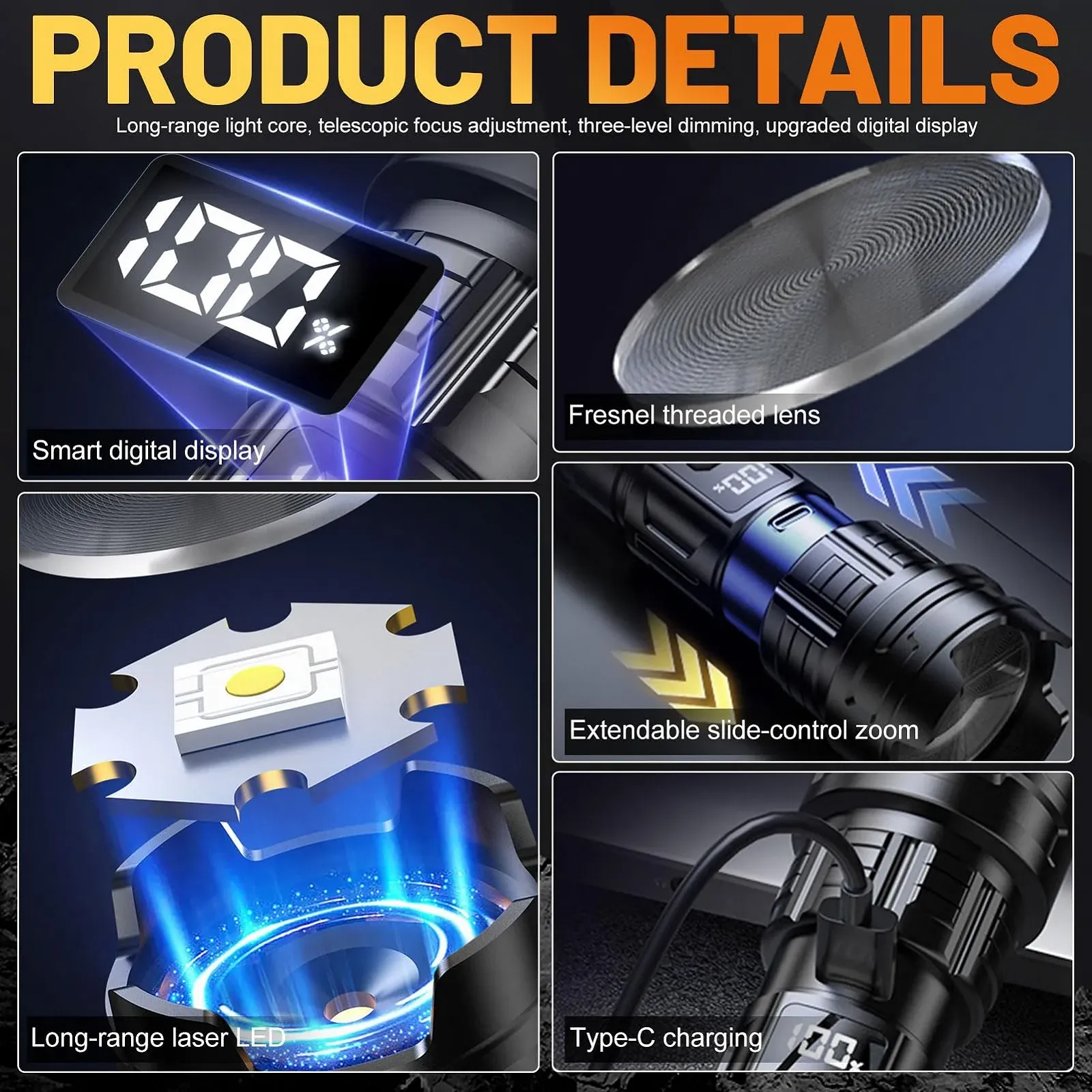 Ліхтар LED Акумуляторний 2000 mAh IPX4 Водонепроникний 3 Режими, фото №2 Ліхтар LED Акумуляторний 2000 mAh IPX4 Водонепроникний 3 Режими, фото №2