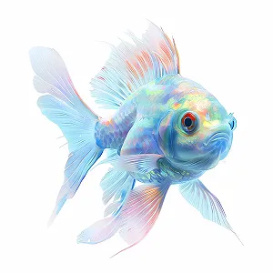 Наклейка на стіну GRAZDesign Риби для ванної кімнати Синя 64 x 57 см synthetic.ua - Фото 1