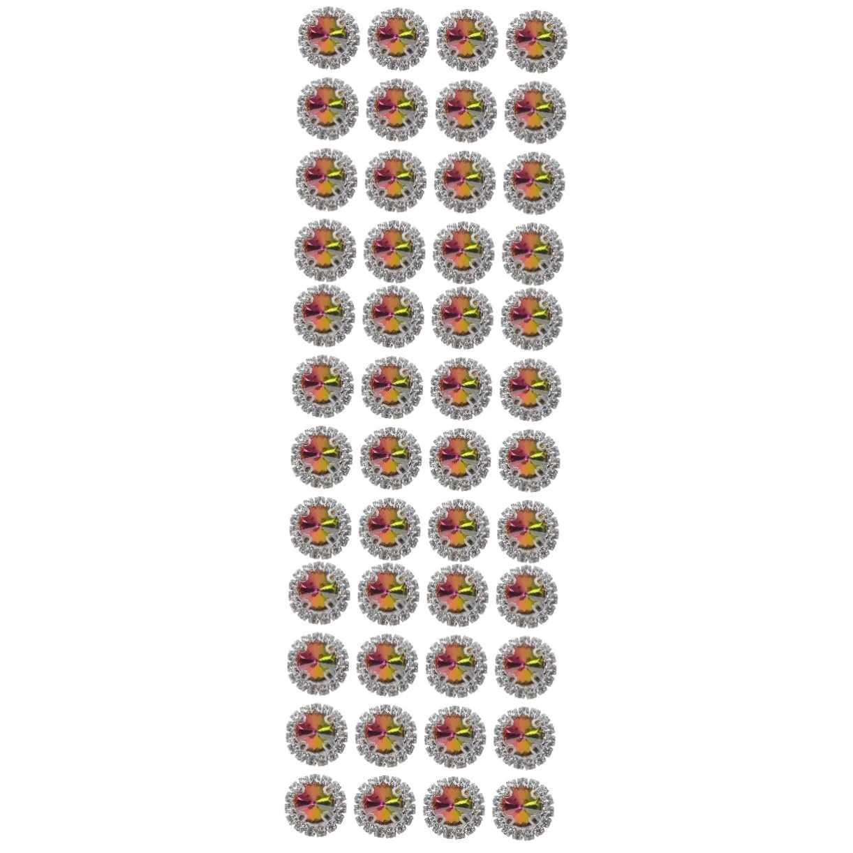 Стрази Плоскі Круглі STOBOK 60шт Райдужні для рукоділля, весільних та вечірніх прикрас, прикрас столу, виготовлення ювелірних виробів та іншого, фото №1