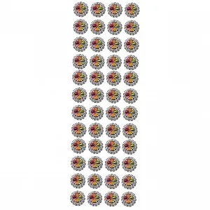 Стрази Плоскі Круглі STOBOK 60шт Райдужні для рукоділля, весільних та вечірніх прикрас, прикрас столу, виготовлення ювелірних виробів та іншого - Фото 1