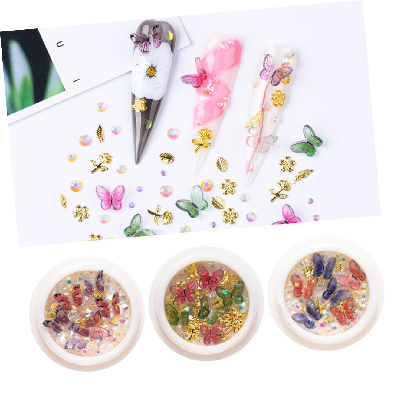 Стразы для ногтей 6 коробок, заклепки для маникюра, блестки для украшения ногтей для женщин и мужчин, фото №3