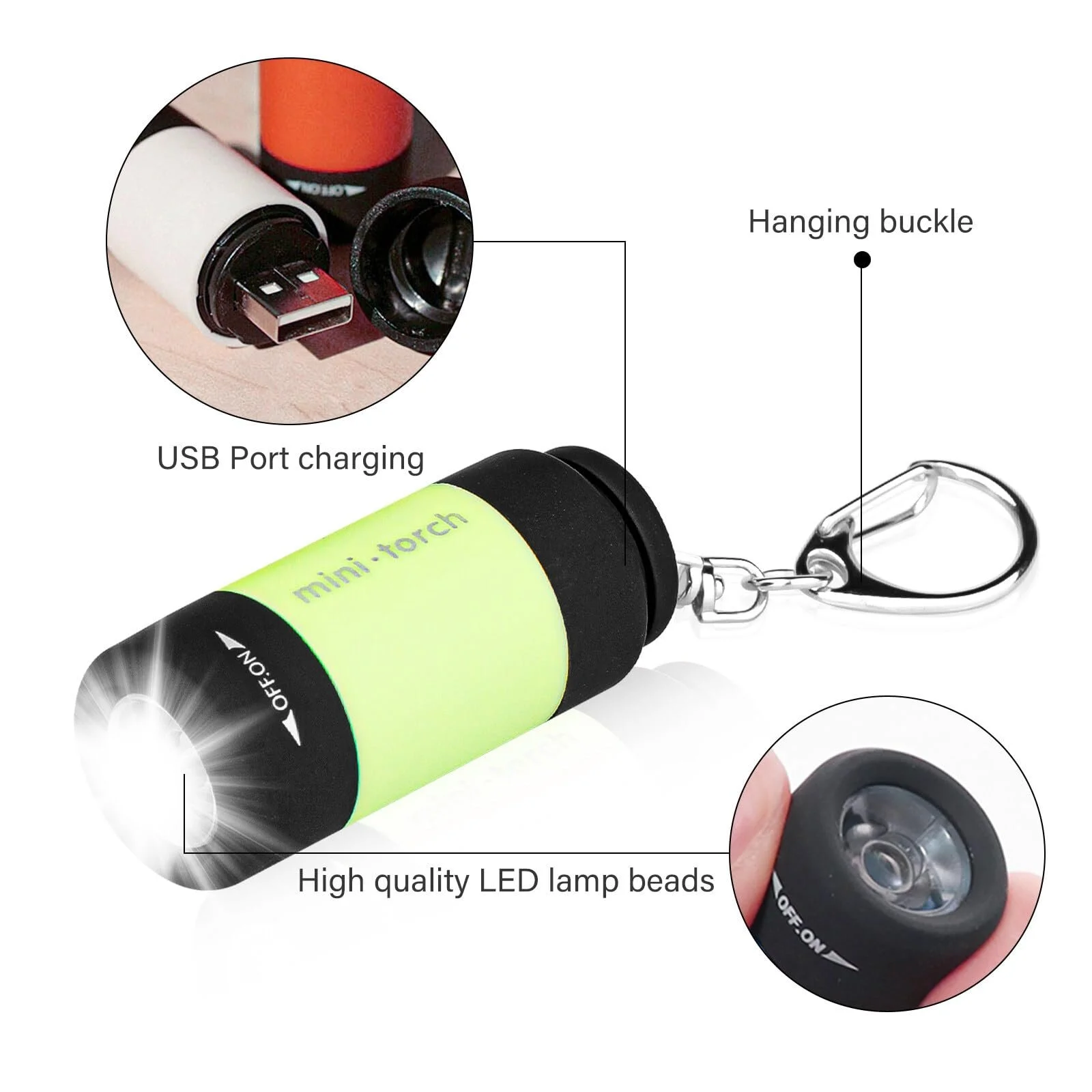 Міні LED Ліхтарик Кишеньковий 0.5W, Набір 8 штук, фото №2