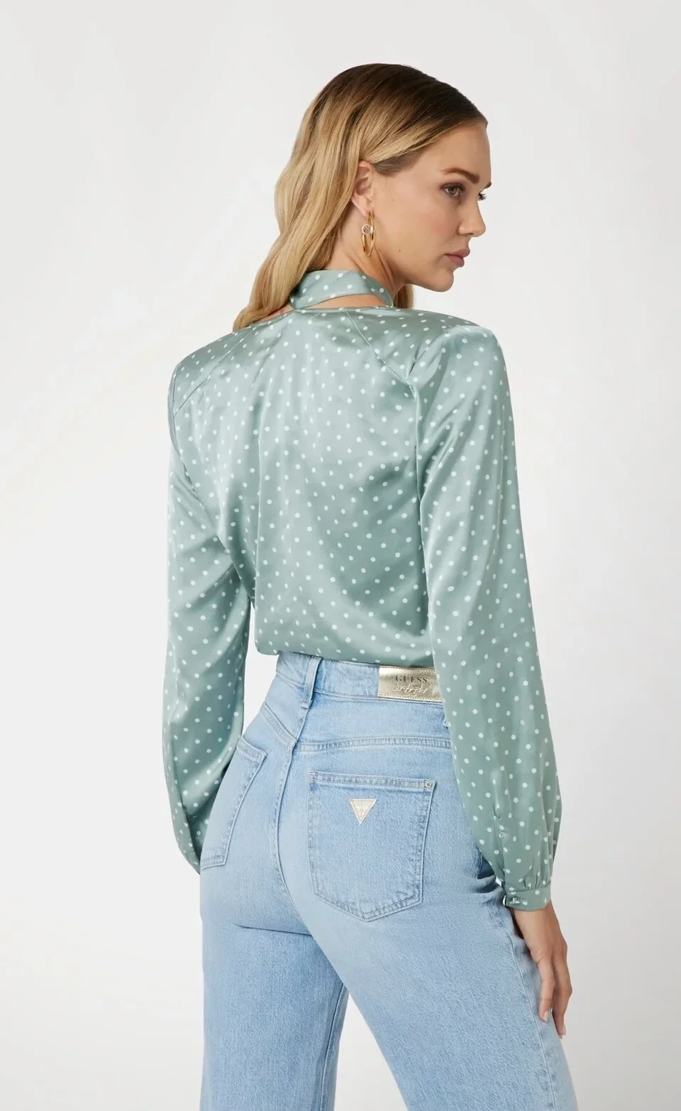 Жіноче боді-блуза GUESS JEANS / Оливкове / Розмір S, фото №4