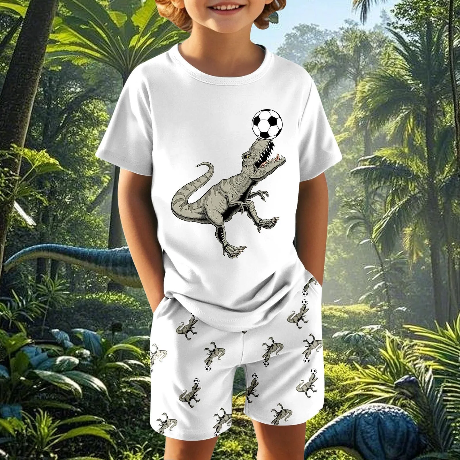 Комплект дитячої піжами з короткими рукавами для літа, для дому, фото №4 Комплект дитячої піжами з короткими рукавами для літа, для дому, фото №4