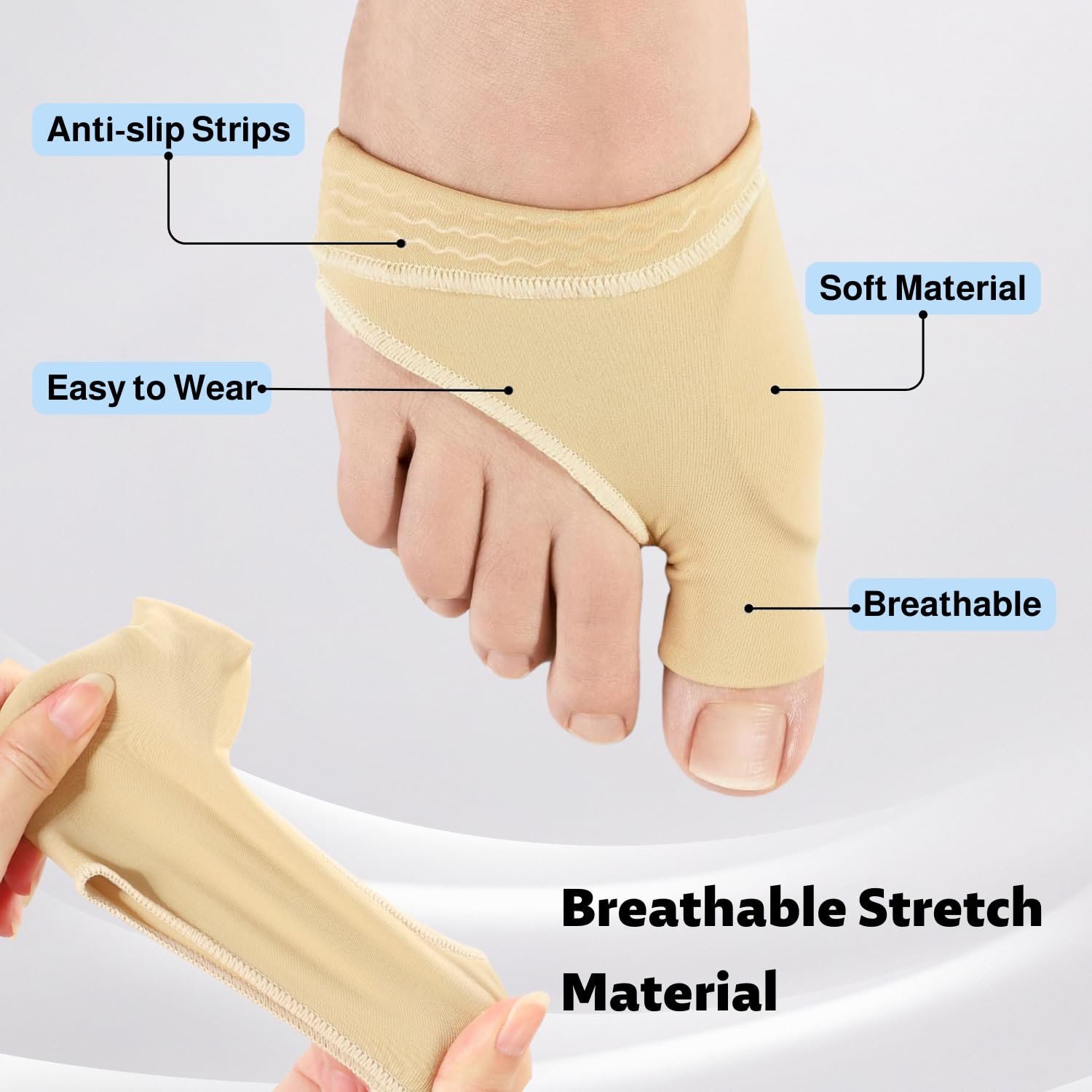 Шкарпетки Hallux Valgus 2 шт Силіконовий коректор з гелевими подушечками, фото №4