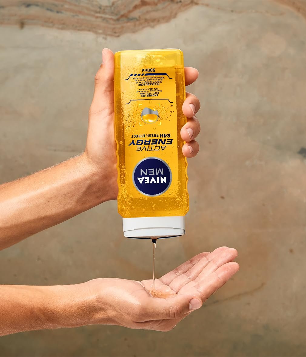 Гель для душа NIVEA MEN Active Energy 3-in-1 Energising с кофеином 500 мл, фото №6
