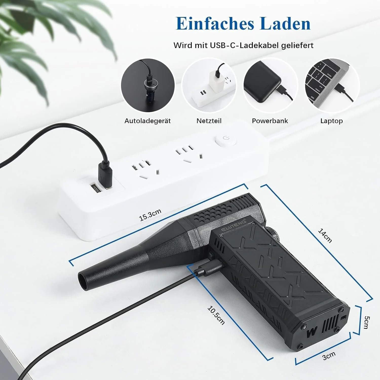 Електричний очищувач стисненим повітрям ELUTENG Плавне регулювання швидкості 130 000 RPM 8000 mAh, фото №4 Електричний очищувач стисненим повітрям ELUTENG Плавне регулювання швидкості 130 000 RPM 8000 mAh, фото №4