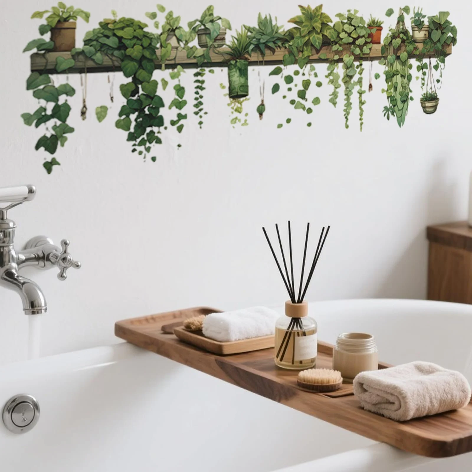 Настінна наклейка Green Leaves Plants Flower Vine Ivy Vine Flower Pot ПВХ Зелена, фото №4 Настінна наклейка Green Leaves Plants Flower Vine Ivy Vine Flower Pot ПВХ Зелена, фото №4