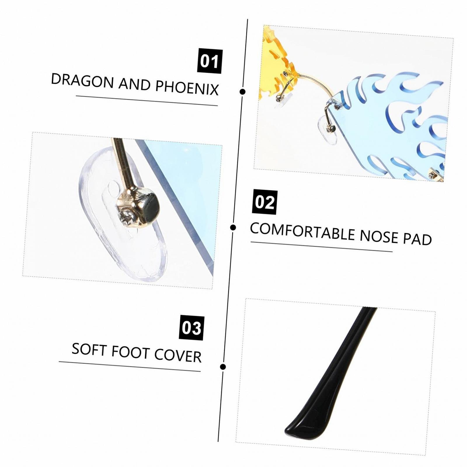 Сонцезахисні окуляри Dragon Aisoway WRITWAA, 3 шт, Без оправи, Метал, ПК, фото №7