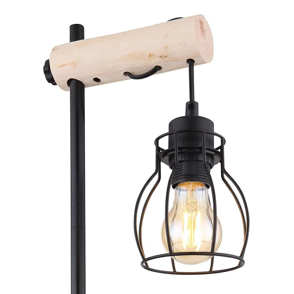 Настольная лампа GLOBO LIGHTING Дерево Металл Регулируемая 1x E27 27x16x48 см Черный, фото №8