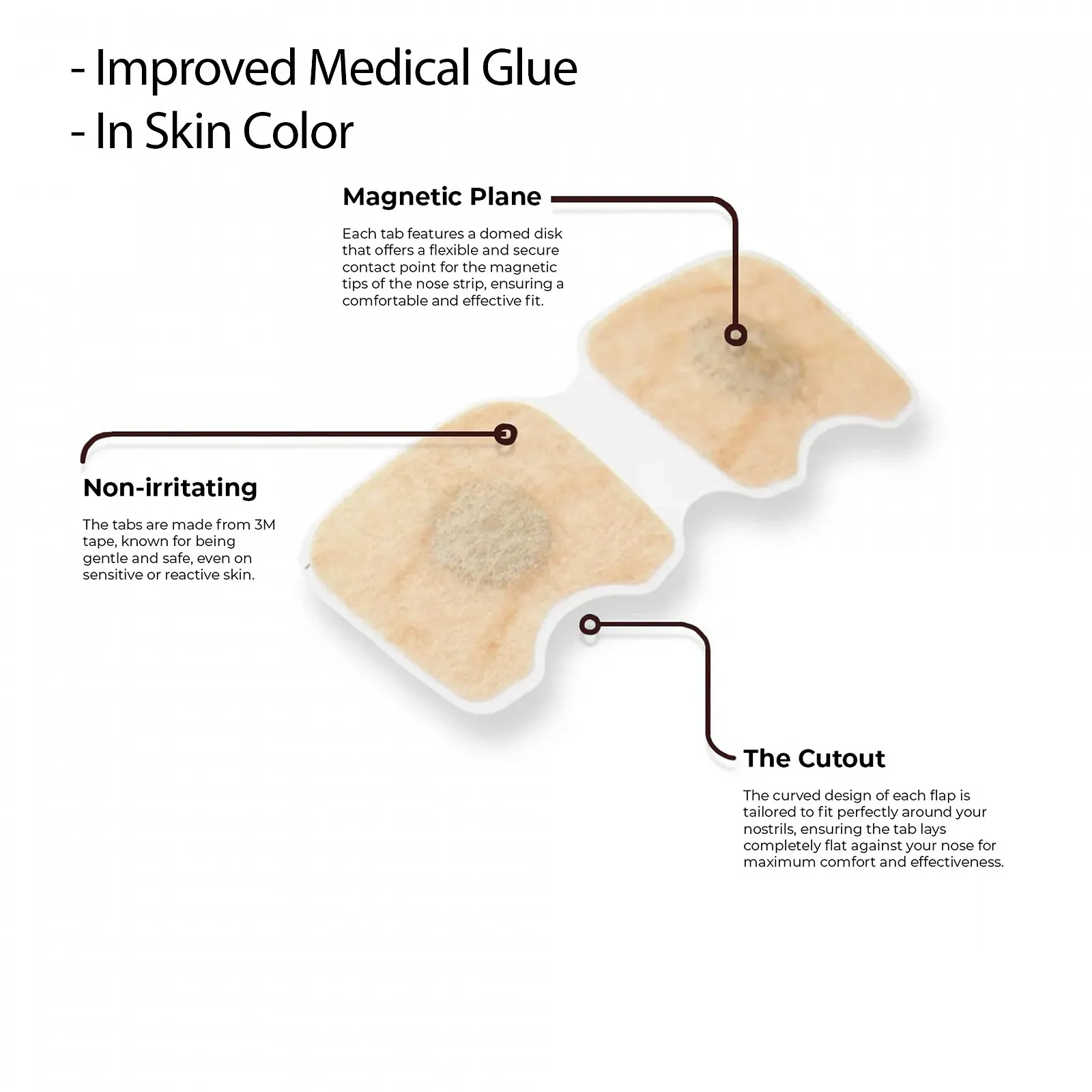 Магнітні смужки для носа Покращений магнітний роздільник для носа Проти хропіння, фото №2