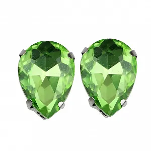 Пришивные кристаллы SEWACC, 50 шт., кристаллы с коготками, смешанные формы, каплевидные кристаллы, самоцветы в форме слезы для одежды, кристаллы в форме водяной капли, зеленый - Фото 1