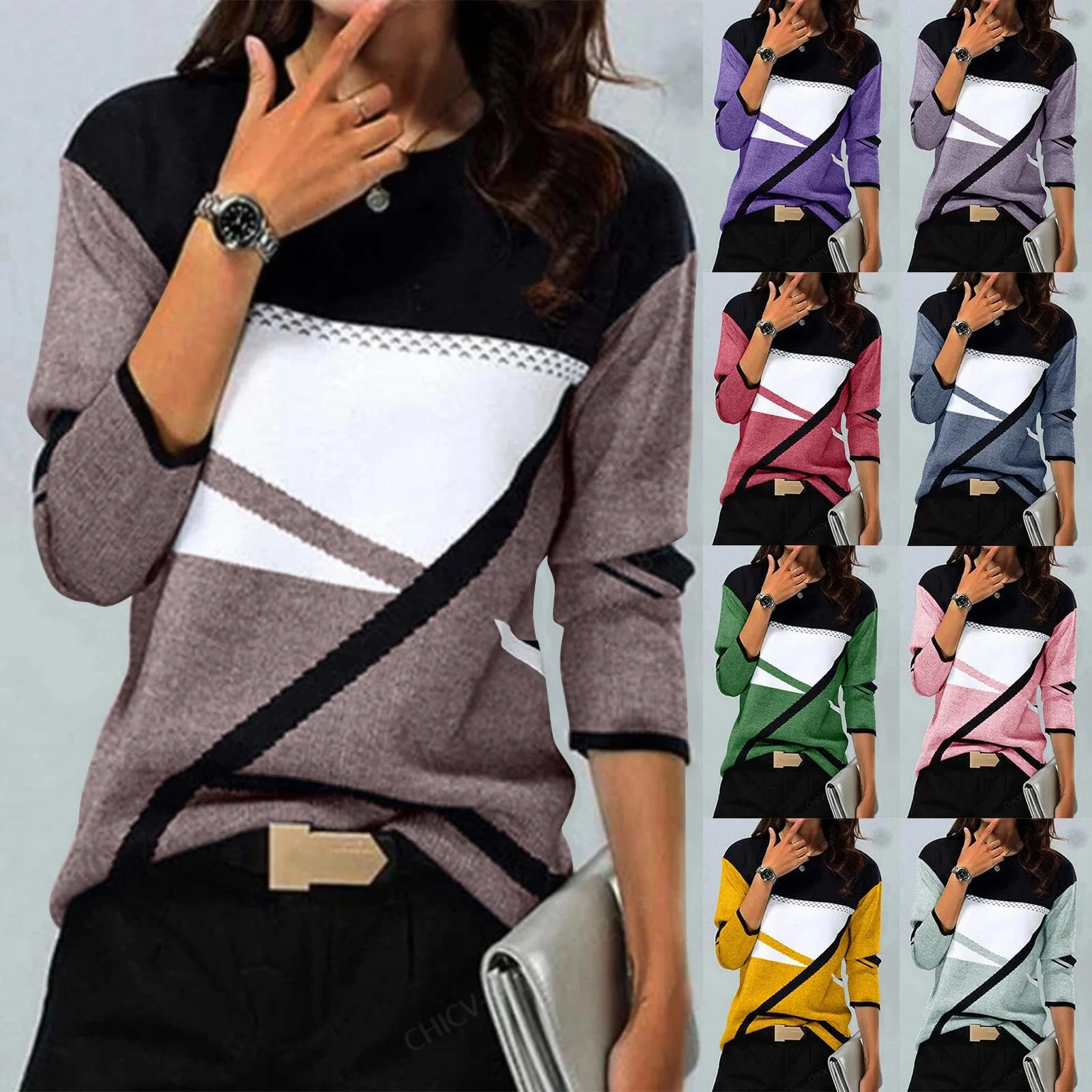 Женский Свитер Ybing Без Капюшона Свободный С Длинными Рукавами, фото №2