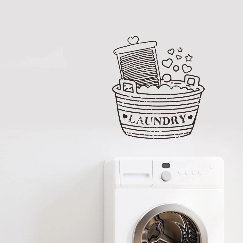 Наклейка на стіну SUPERDANT Laundry Пральня вінілова для пральних машин, фото №4