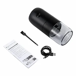 Електрична кавомолка з керамічною конічною кавомолкою Регульована портативна акумуляторна електрична кавомолка (чорна) synthetic.ua - Фото 1