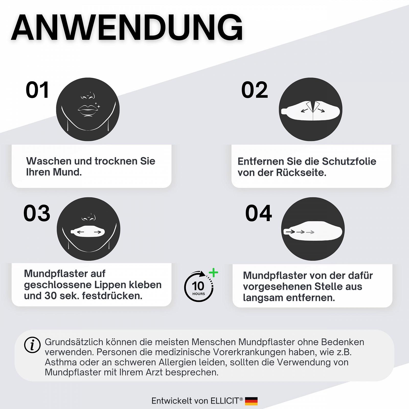 Пластырь для рта El licit для сна, 30 шт., Премиум против храпа, оптимальное сцепление даже с бородой, фото №7