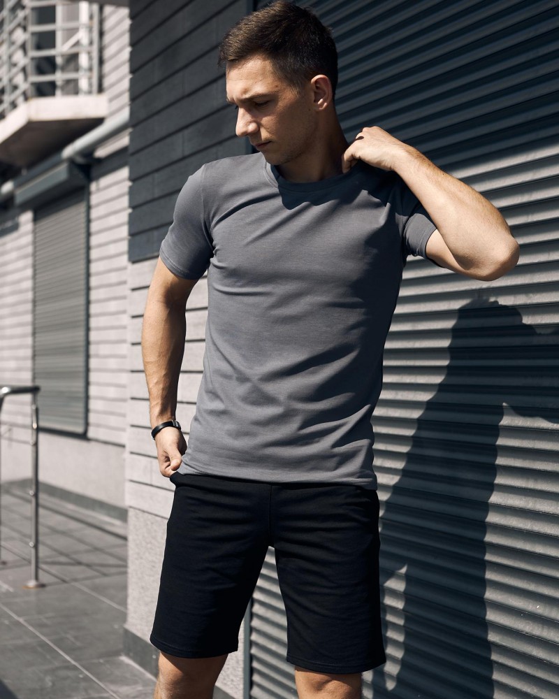 Футболка базовая темно-серая, фото №4