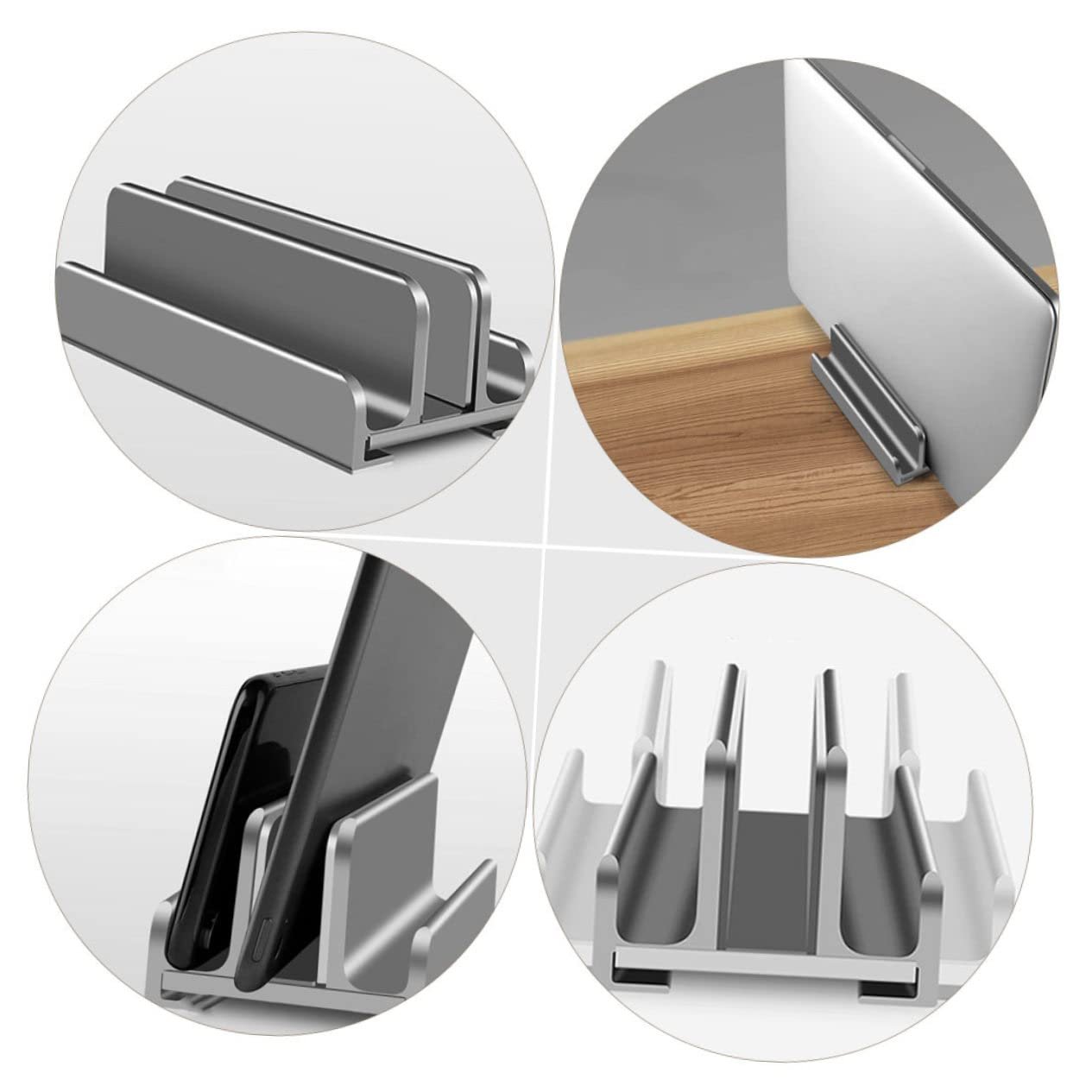 Підставка для ноутбука GALPADA Регульована з алюмінієвого сплаву з нековзним силіконом Вертикальна, фото №4 Підставка для ноутбука GALPADA Регульована з алюмінієвого сплаву з нековзним силіконом Вертикальна, фото №4