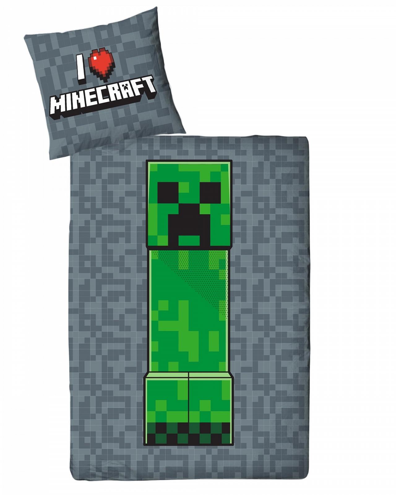 Постільна білизна Фланель Minecraft 135 x 200 см, 1 наволочка 80 x 80 см, 100% бавовна, дитяча, фото №1
