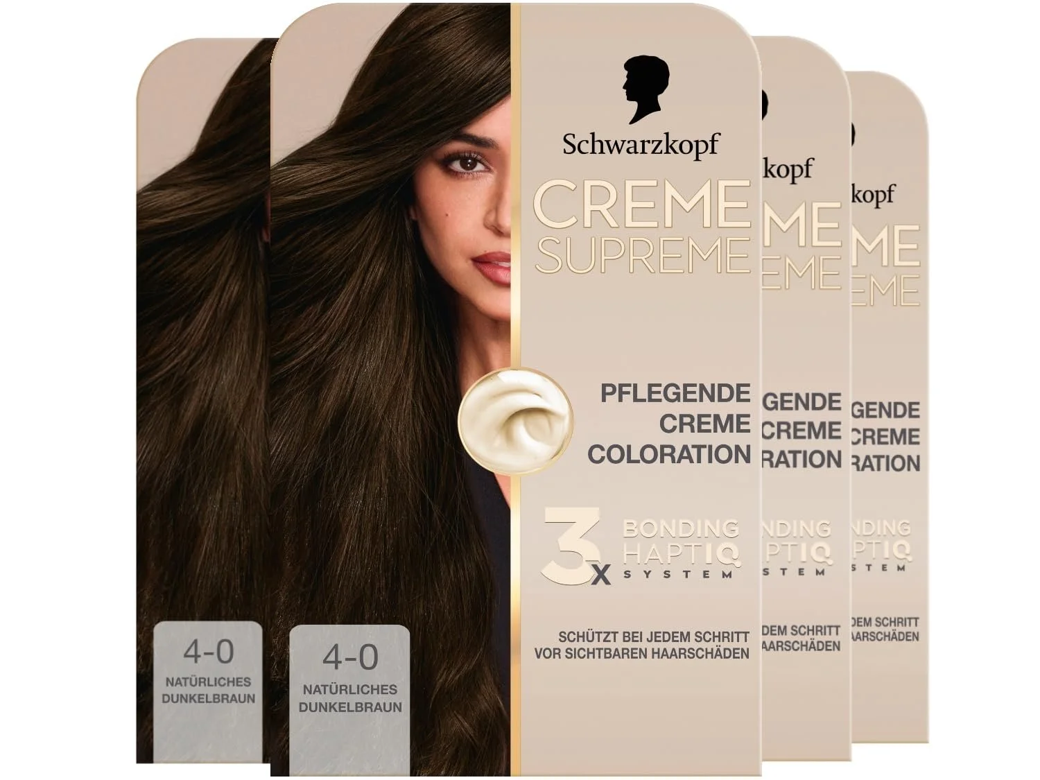 Фарба для волосся Schwarzkopf Creme Supreme 4-0 Натуральний темно-каштановий (4 x 182 мл), фото №1 Фарба для волосся Schwarzkopf Creme Supreme 4-0 Натуральний темно-каштановий (4 x 182 мл), фото №1