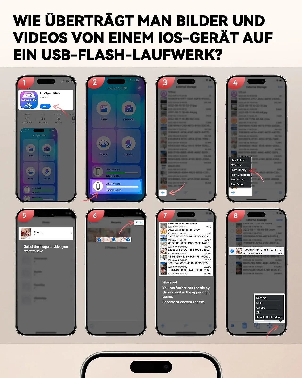 USB-флеш-накопичувач 128GB MFi Certified 3-in-1 Lightning/USB-C/USB 3.0, фото №9 USB-флеш-накопичувач 128GB MFi Certified 3-in-1 Lightning/USB-C/USB 3.0, фото №9