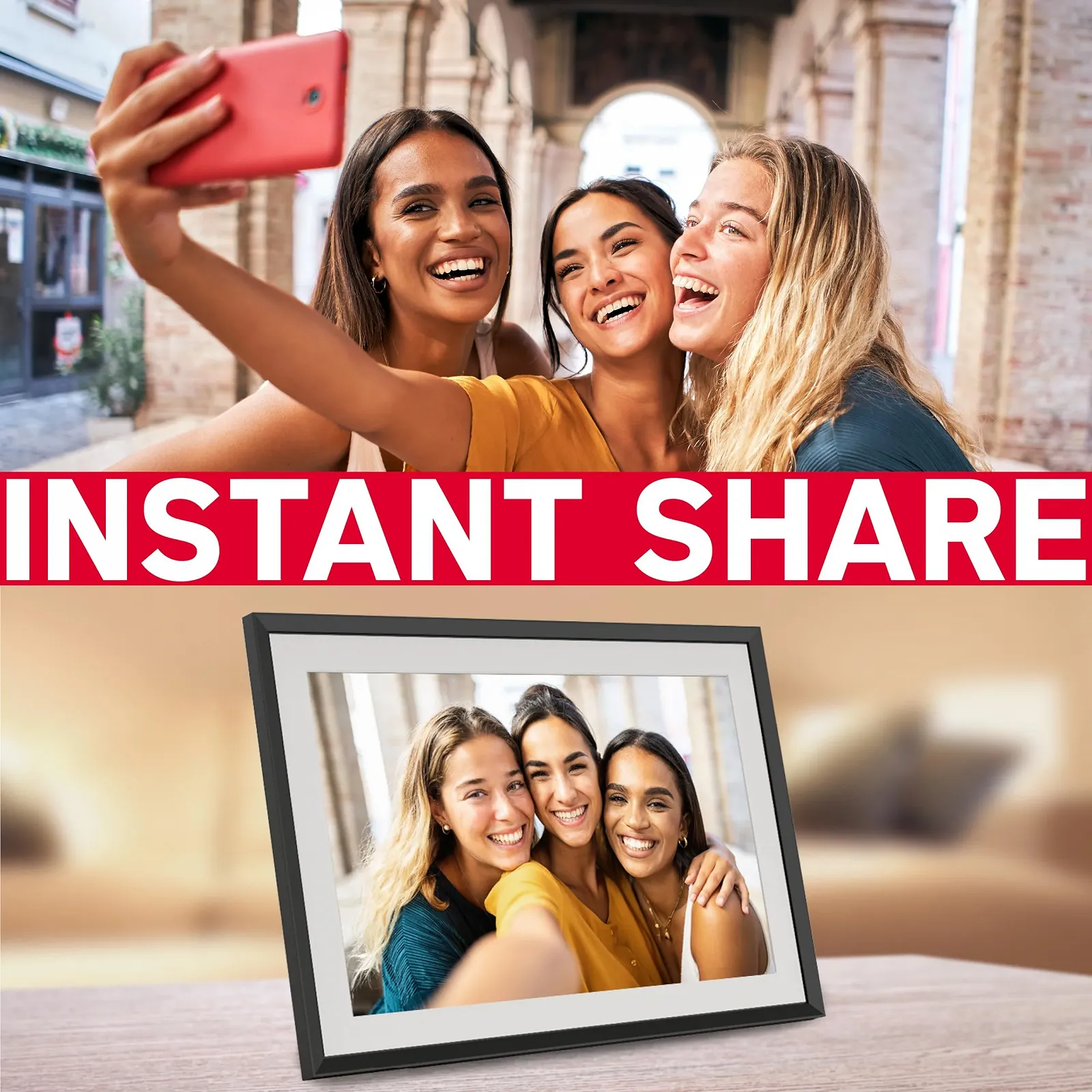 Цифровая фоторамка AGFA Photo Realiview APF1000 Wi-Fi 10 дюймов 32 GB 1200 × 800 Черная, фото №7 Цифровая фоторамка AGFA Photo Realiview APF1000 Wi-Fi 10 дюймов 32 GB 1200 × 800 Черная, фото №7